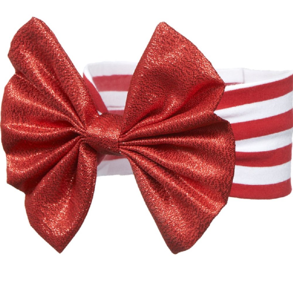 Elegant Metallic Red Ribbon Baby Girl's Headband for 0 - 12 Months